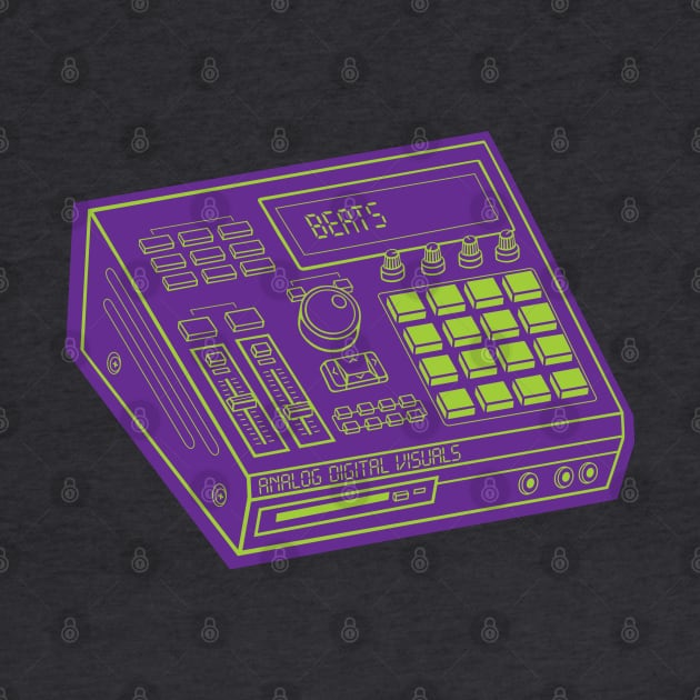 Beat Maker (Android Green Lines + Rebecca Purple Drop Shadow) Analog / Music by Analog Digital Visuals